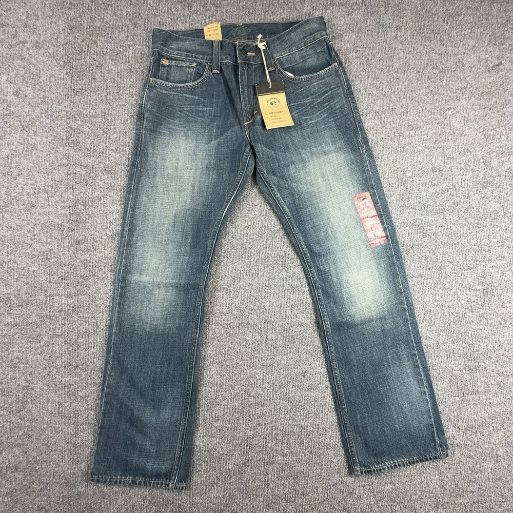 Levis 514 Jeans Mens 32x30 Blue Slim Straight Medium Wash Organic Cotton Denim